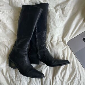 Rebecca Minkoff Black Leather Heeled Boots